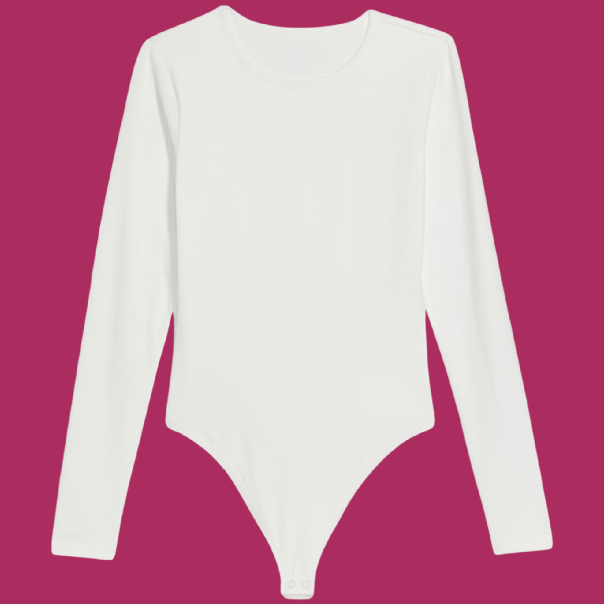 White Stretch Thong Bodysuit Long Sleeve Jersey Rib Knit Fitted Size 4X NEW