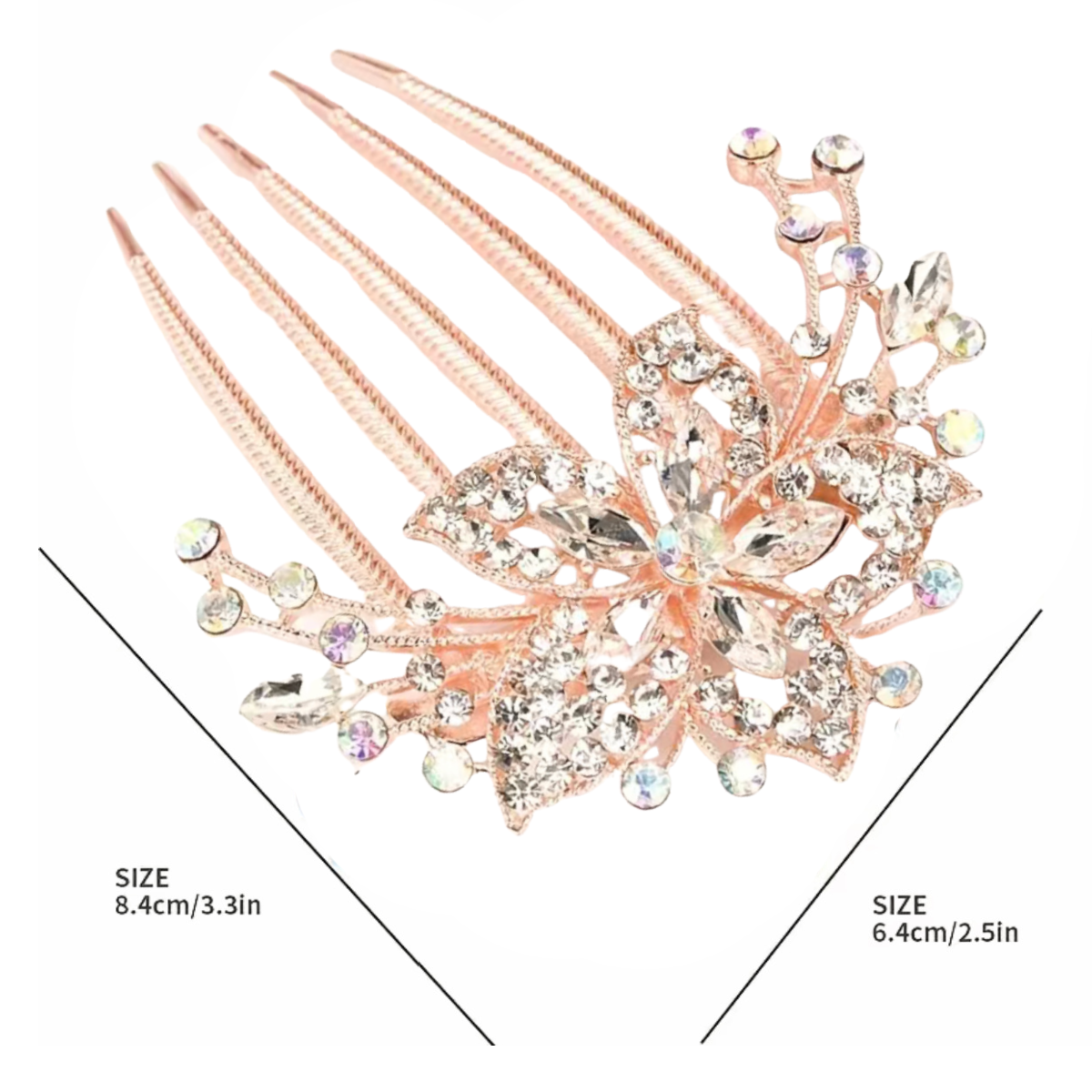 Rhinestone Star Flower Hair Large Comb Barrette Pin Luxury Hair Accessory NEW