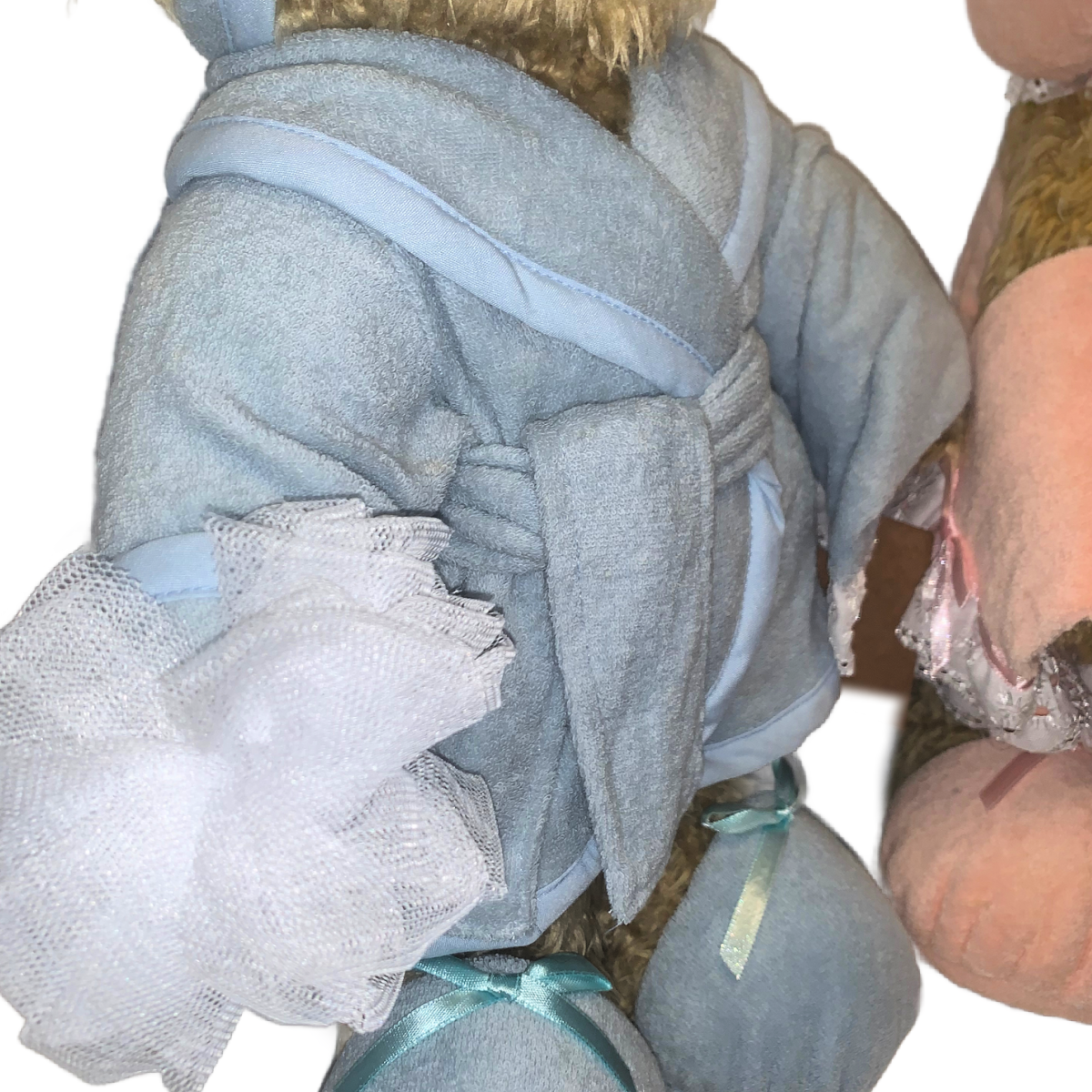 Tender Hearted Teddy Bear Collectibles Bath Time Lot Of 2 Pink & Blue 14” NEW