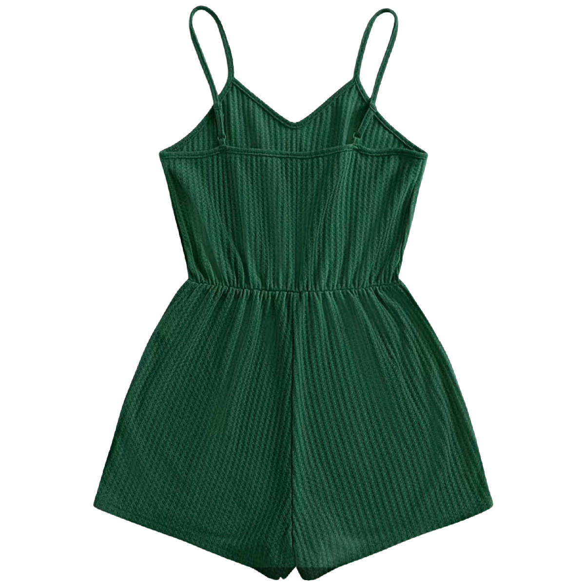 Romper Cami Sleeveless Waffle Knit Adjustable Spaghetti Strap Stretch NEW