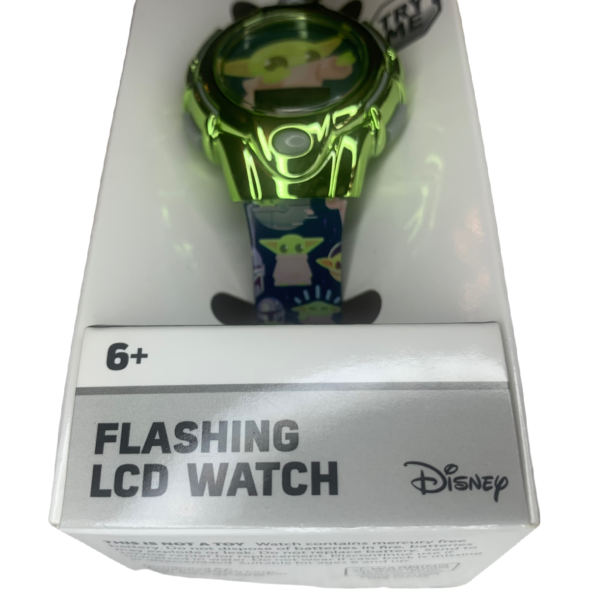 Disney Star Wars MANDALORIAN Flashing LCD Watch Round Face Unisex Kids Boxed NEW