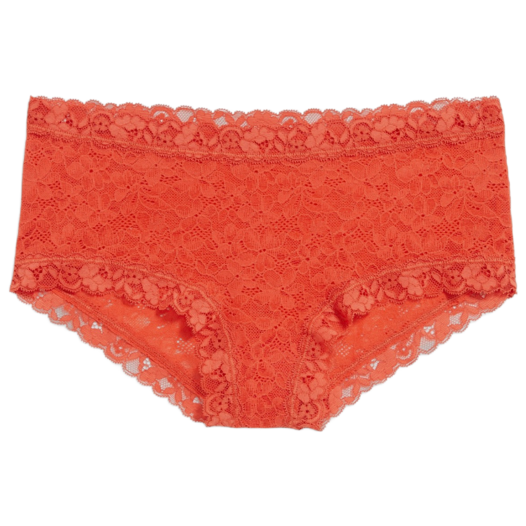 Low-Rise Lace Hipster Panties Lava Color Lingerie 2 Pairs of Underwear NEW Lot