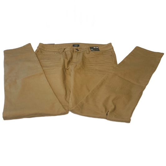 $88 Express Skinny Hickory Brown Hyper Stretch Jeans NWT Size 33x34 Pants