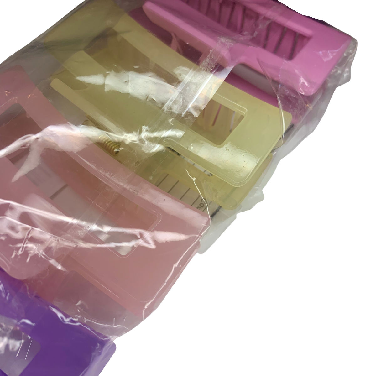 Lot of 4 Hair Claw Shark Clips Purple, Pink, Yellow Matte & Translucent NEW