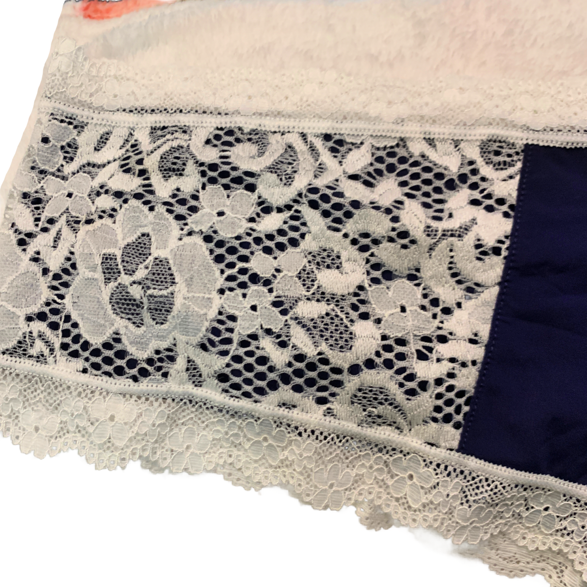 Splendies Cheeky Panties Navy Blue with White Lace Size 4X NWT