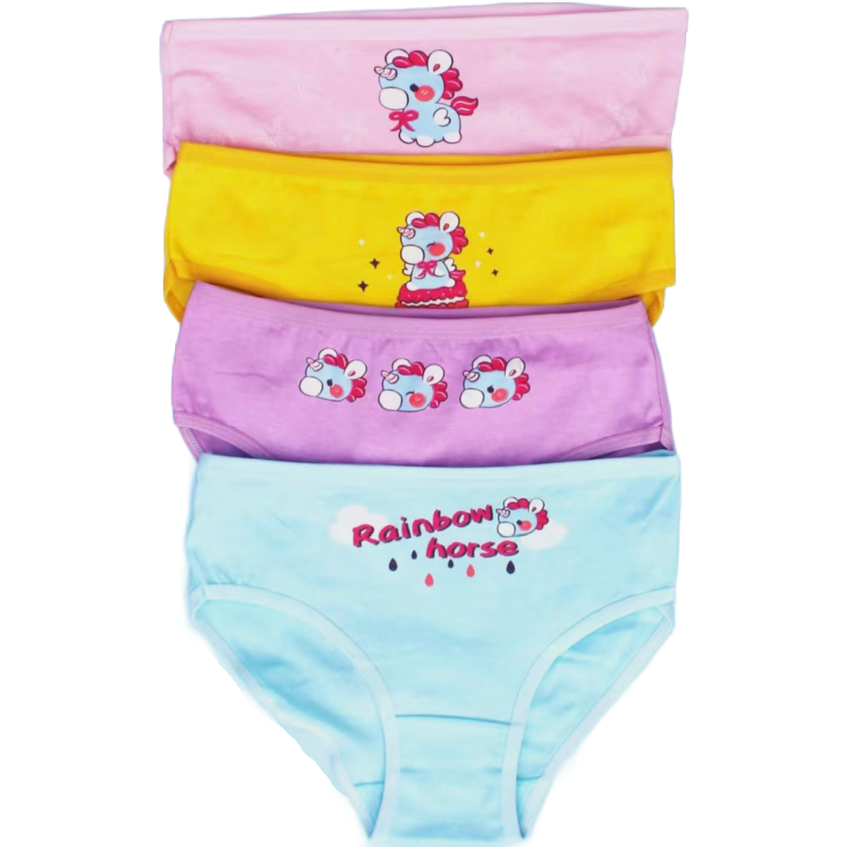 Lot of 4 Pairs of Cotton Brief Panties Stretchy Underwear Girls Unisex Boys NEW