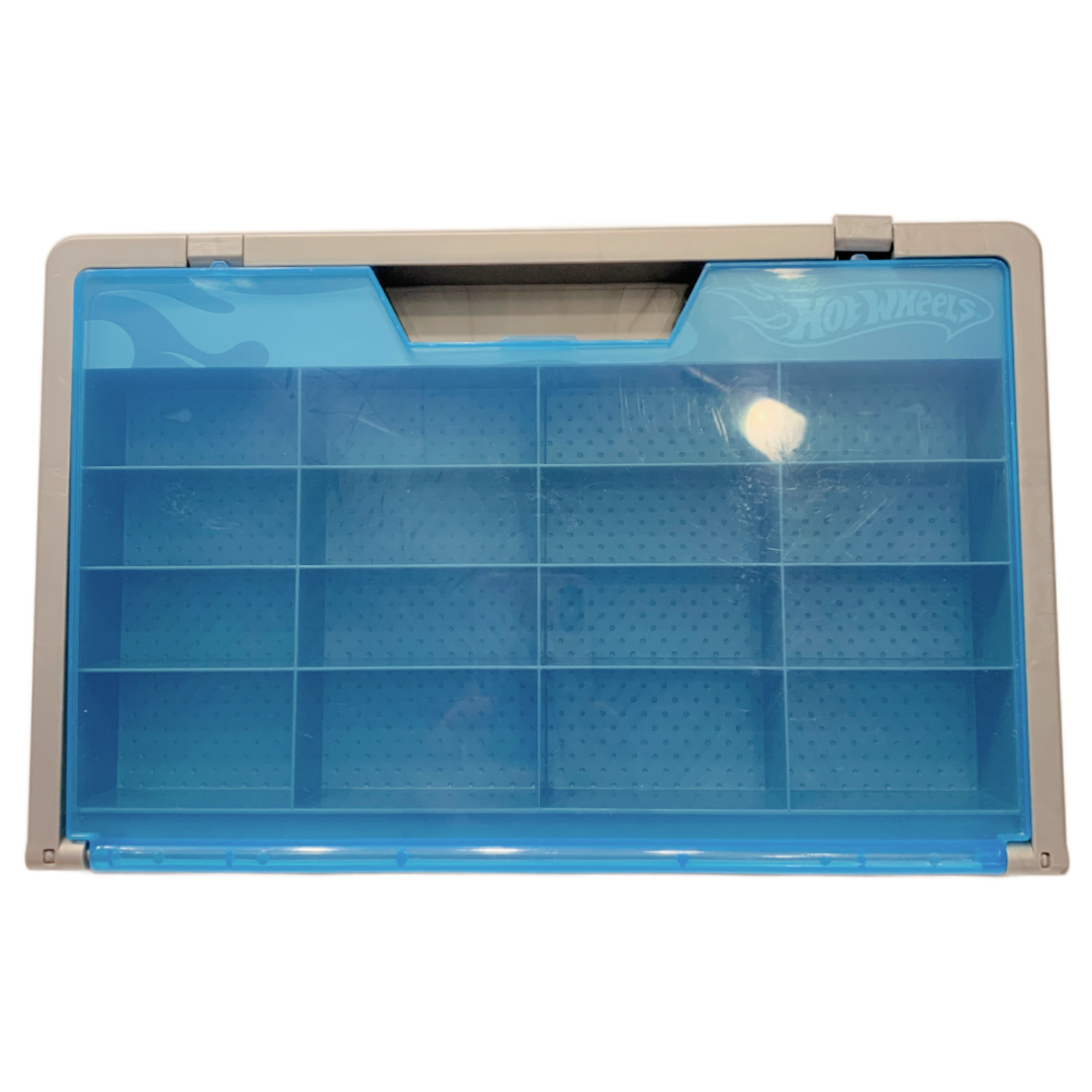 Hot Wheels 16 Car Wall Mount Display Storage Case 2006 Blue Silver/Gray Mattel