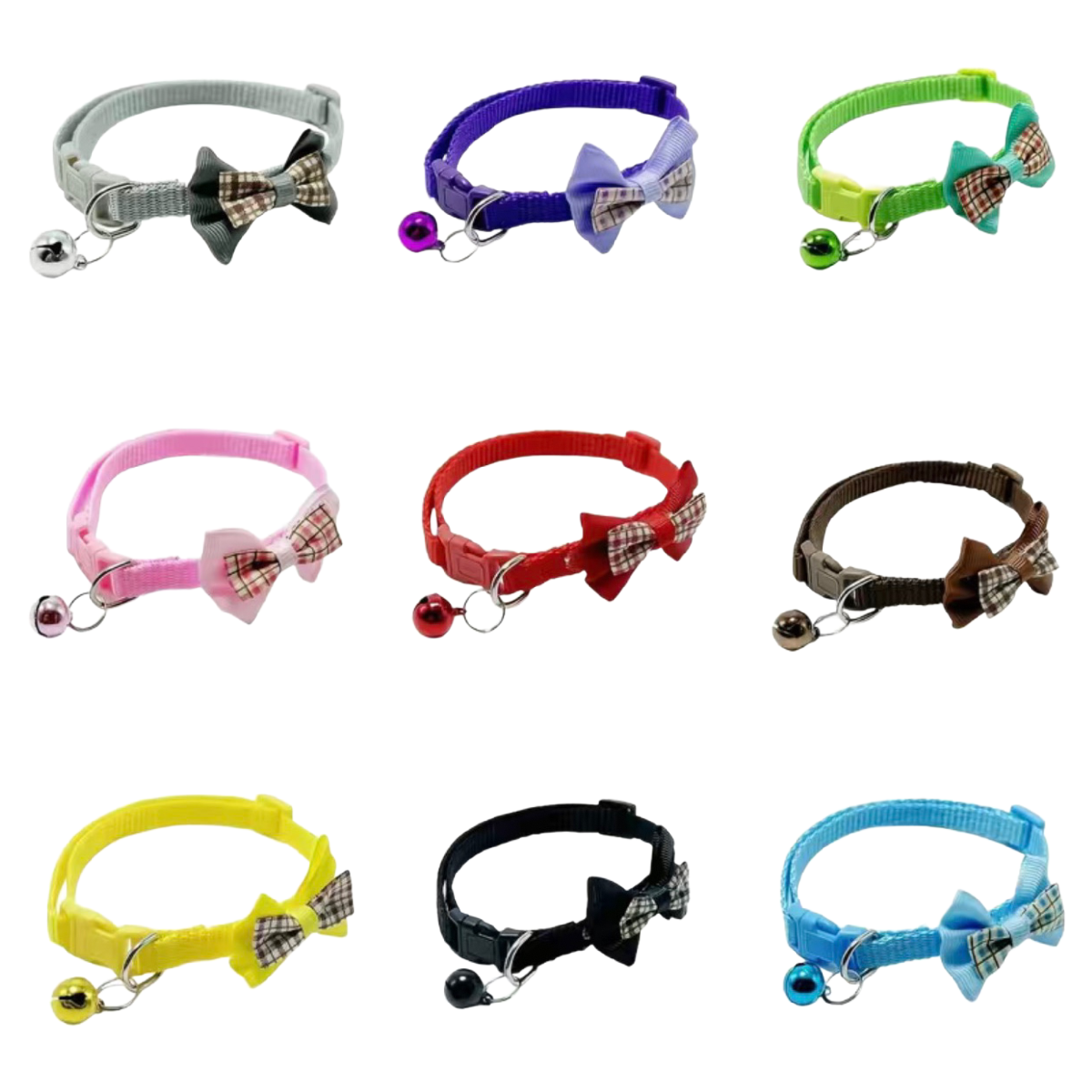 Plaid Bow Adjustable Kitty Cat Or Puppy Breakaway Collar w/ Bell NEW