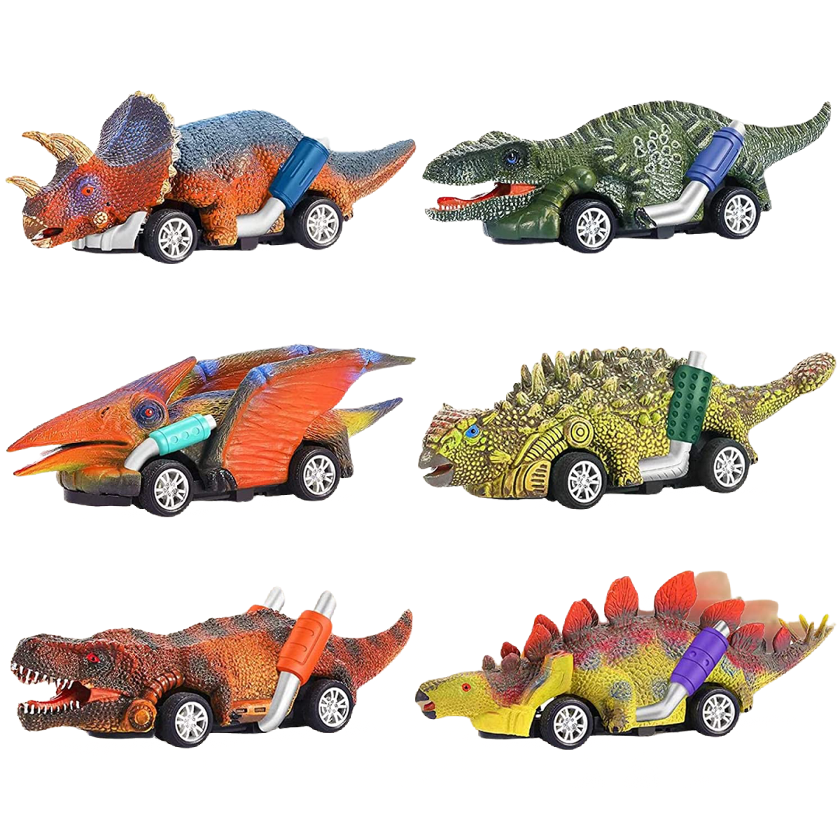 Dinosaur Pull Back Cars Dino Toys, 6 Pack For Boys Girls Kids 3-5 Years Old NEW