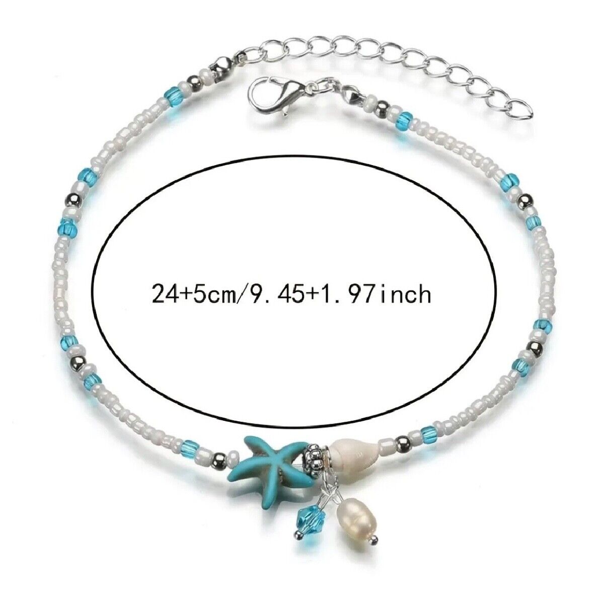 Bohemian Starfish Conch Beaded Charm Anklet Bracelet Beach Summer Jewelry New