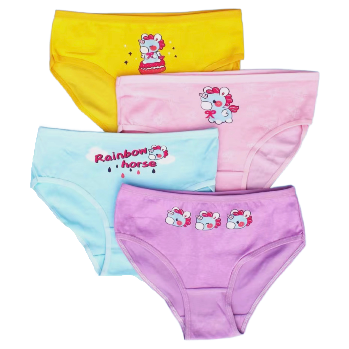 Lot of 4 Pairs of Cotton Brief Panties Stretchy Underwear Girls Unisex Boys NEW