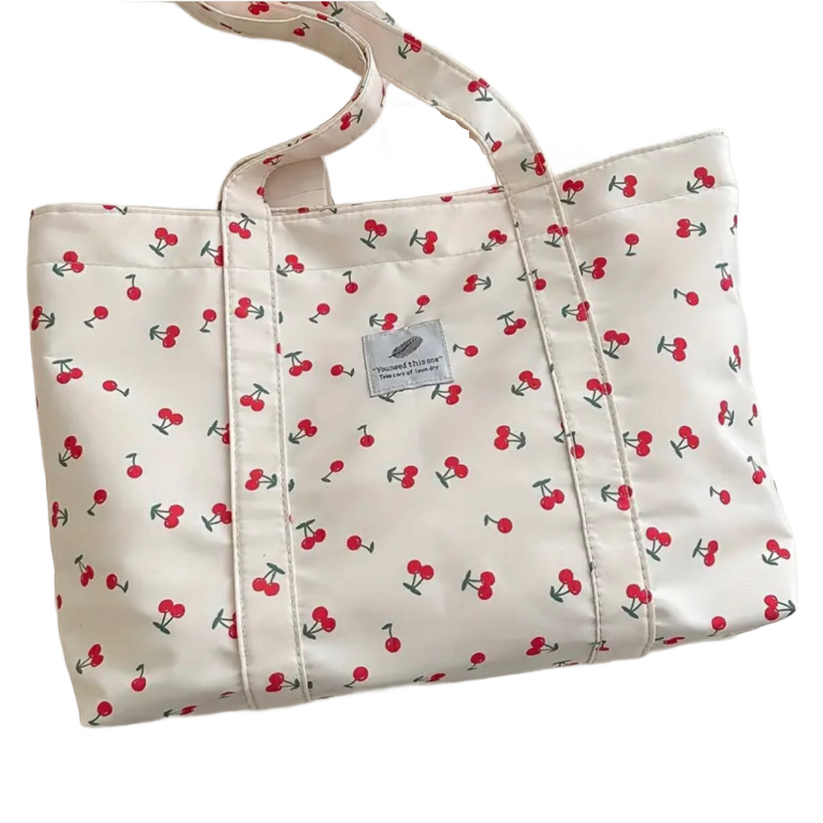 Cherry Tote Bag Magnetic Buckle Lightweight Foldable New