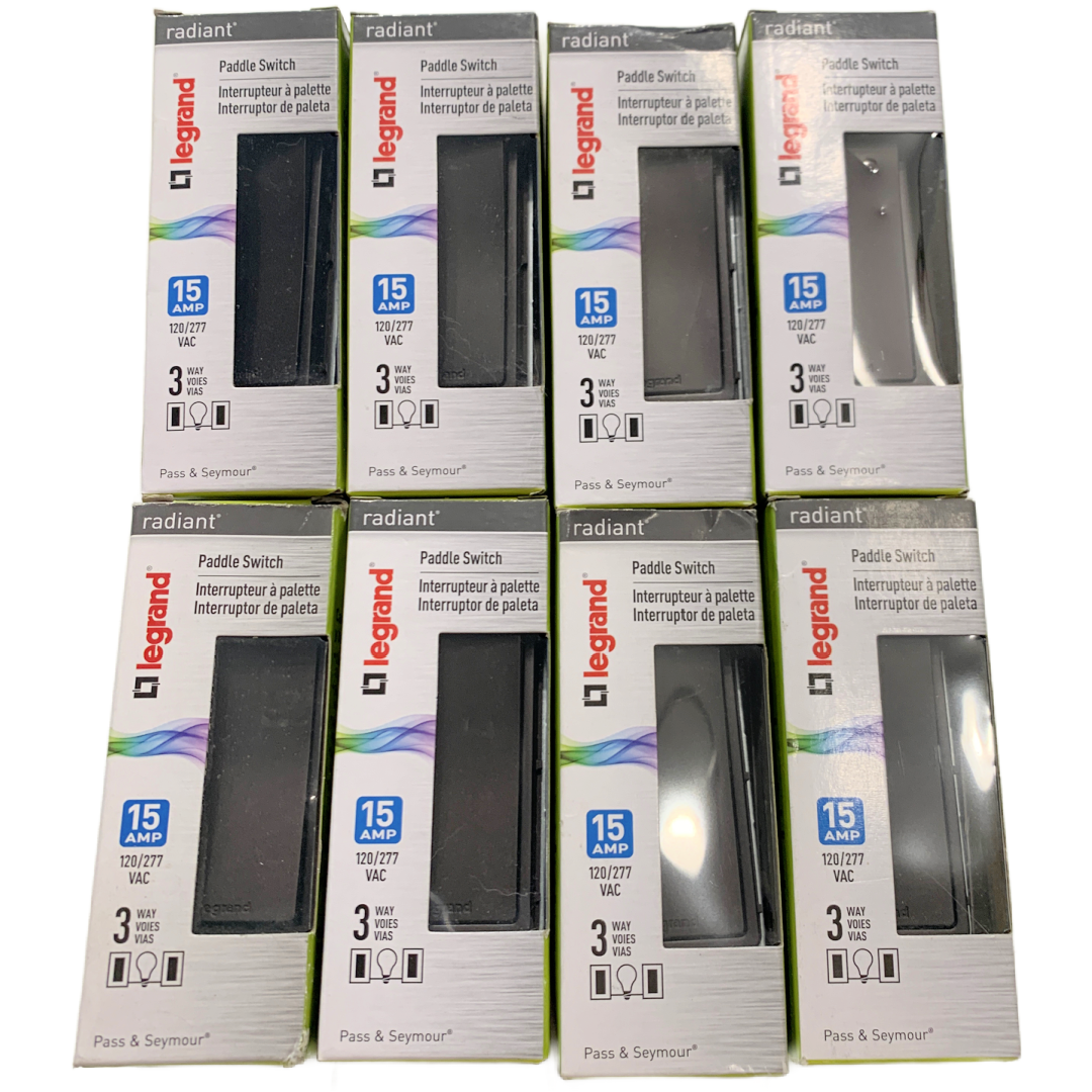 Legrand TM873DBCC10 Paddle Switch, 15AMP 120/277 VAC, 3 Way DARK BRONZE Lot of 8
