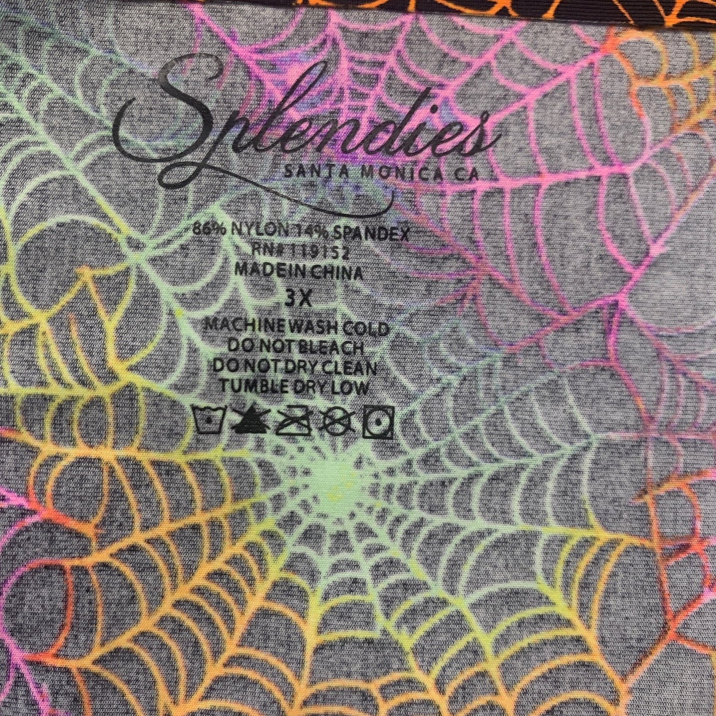 Splendies No Show Bikini Panties Psychedelic Spider Web Halloween Laser Cut