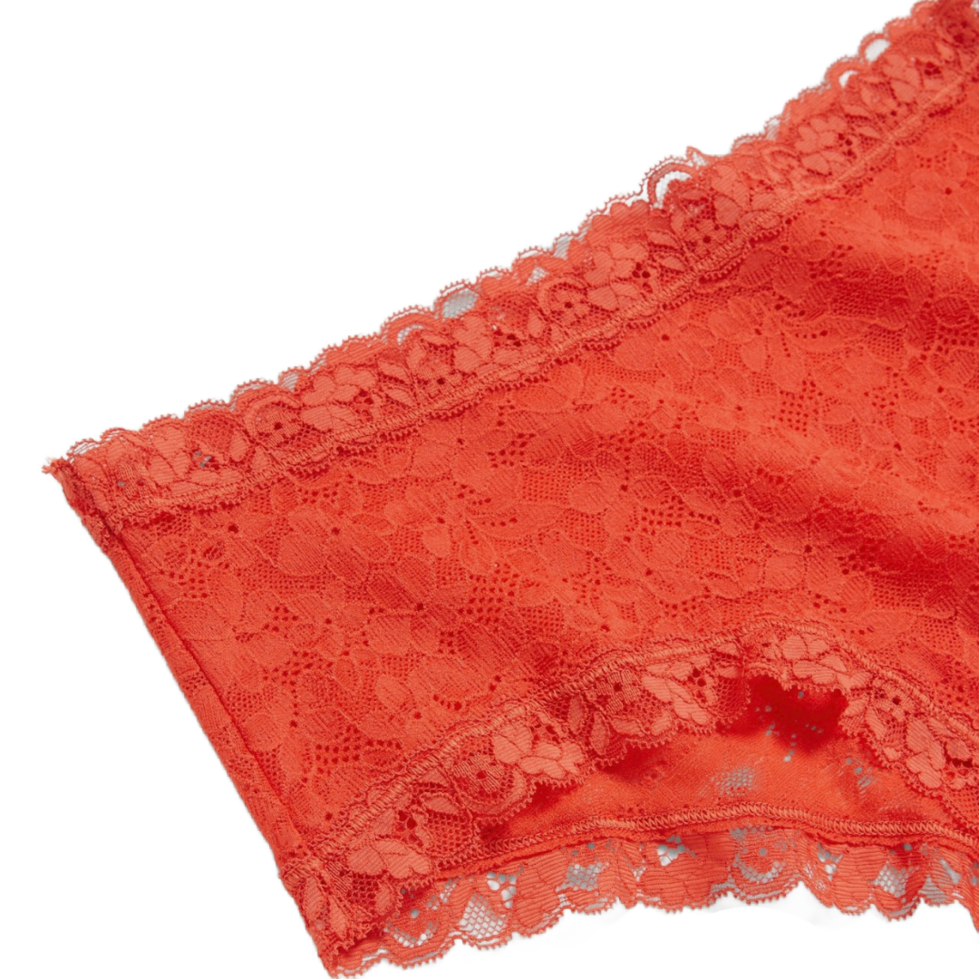 Low-Rise Lace Hipster Panties Lava Color Lingerie 2 Pairs of Underwear NEW Lot
