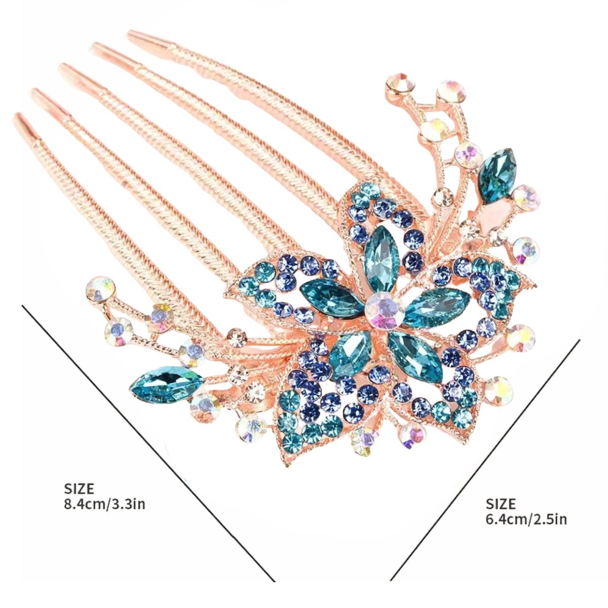 Rhinestone Star Flower Hair Large Comb Barrette Pin Luxury Hair Accessory NEW