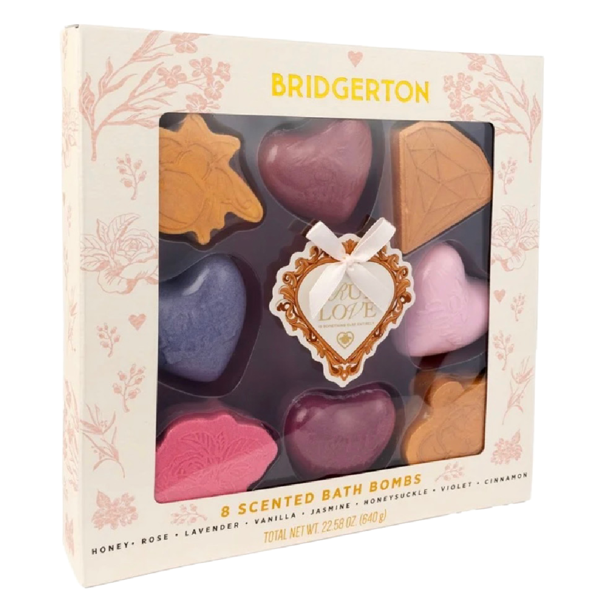 Bridgerton True Love 8 Scented Bath Bombs Honey, Rose, Lavender, Jasmine Sealed