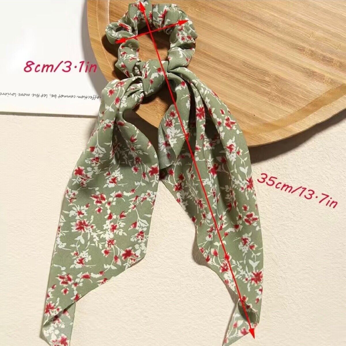 Boho Hair Floral Tie Scrunchies 6pcs Flowy Fabric 50s 60s Ponytail Bun New