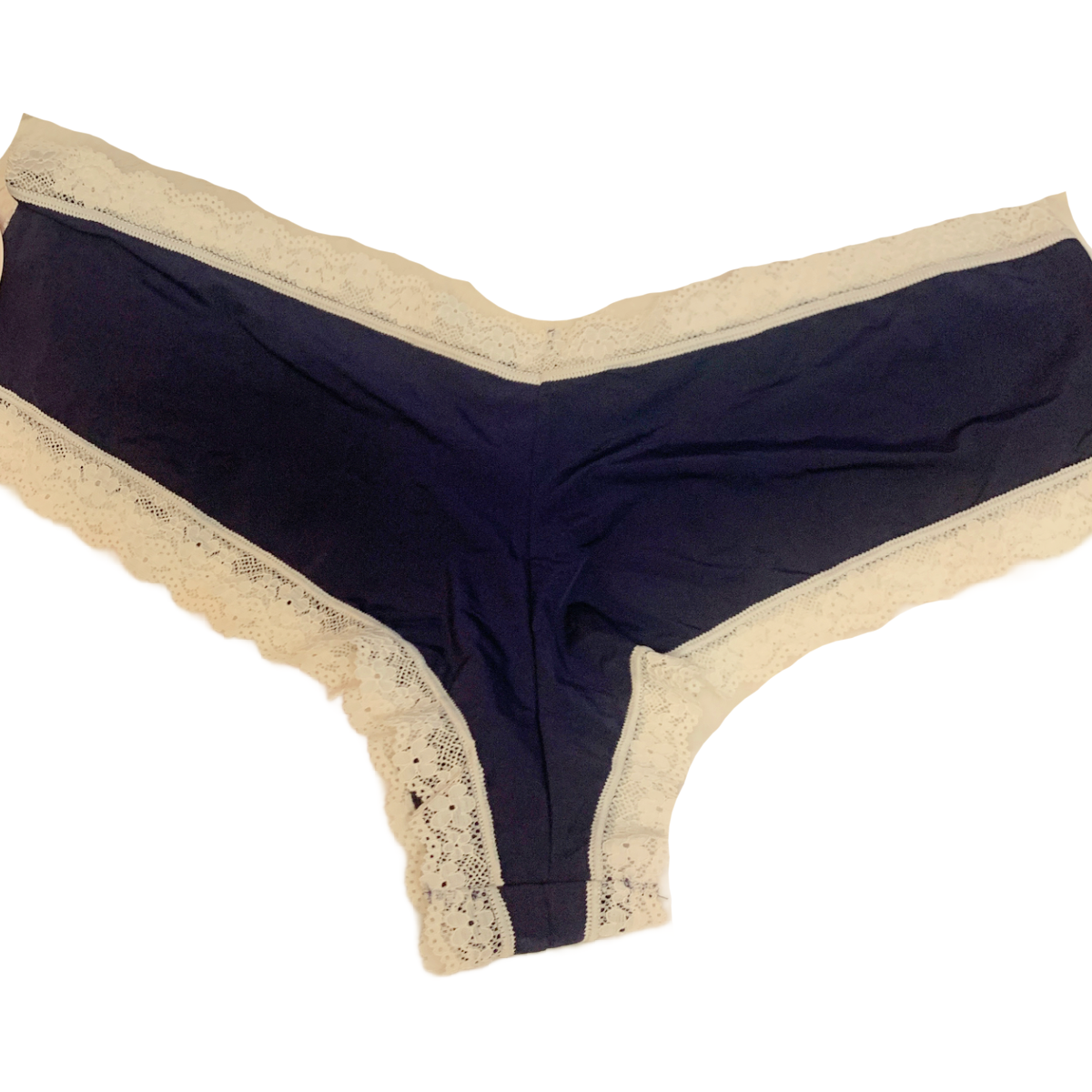 Splendies Cheeky Panties Navy Blue with White Lace Size 4X NWT