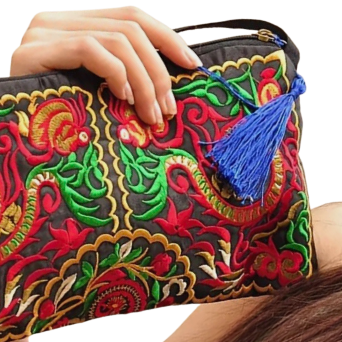 Retro Floral Embroidery Ethnic Style Strap Purse Phone Clutches Handbag NEW