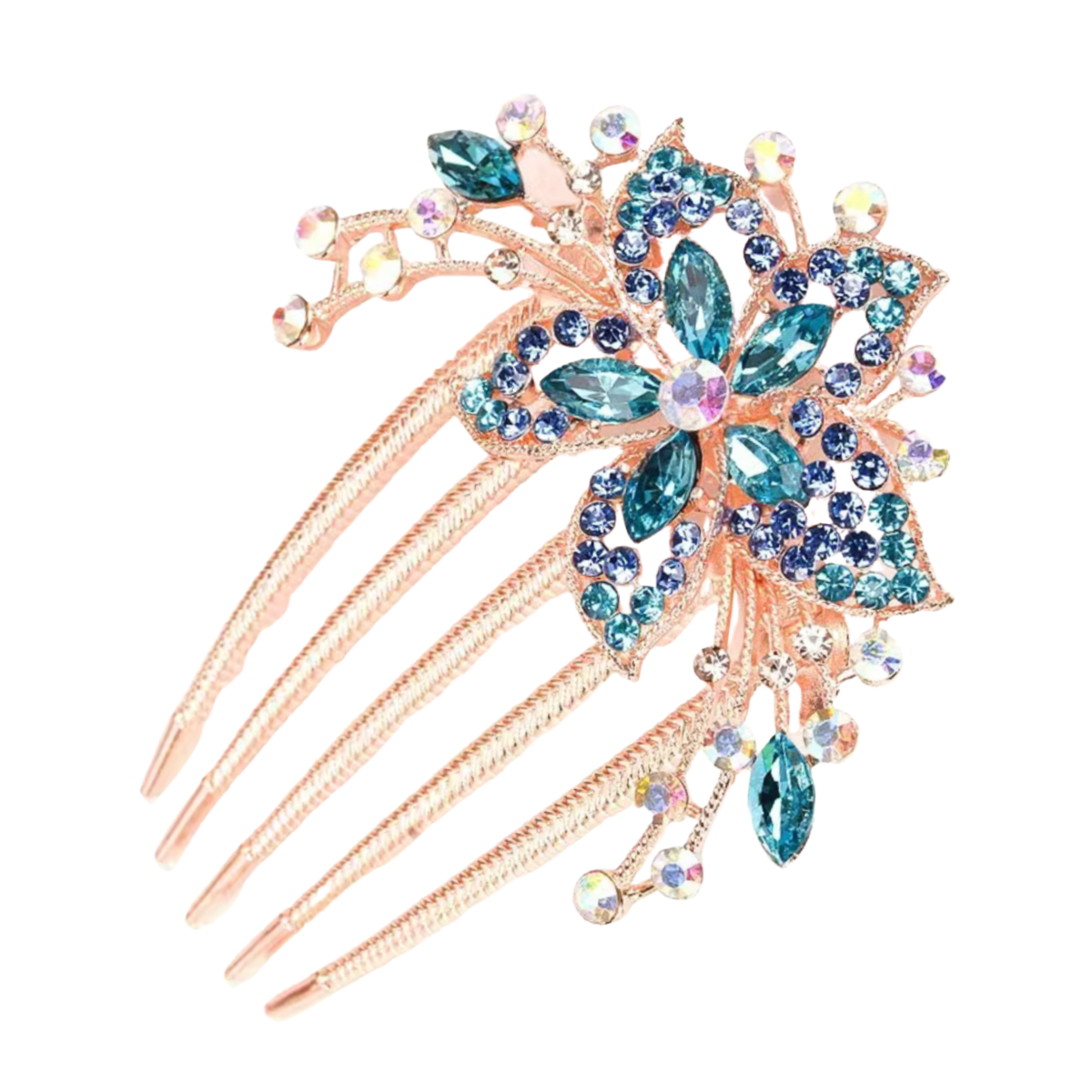Rhinestone Star Flower Hair Large Comb Barrette Pin Luxury Hair Accessory NEW