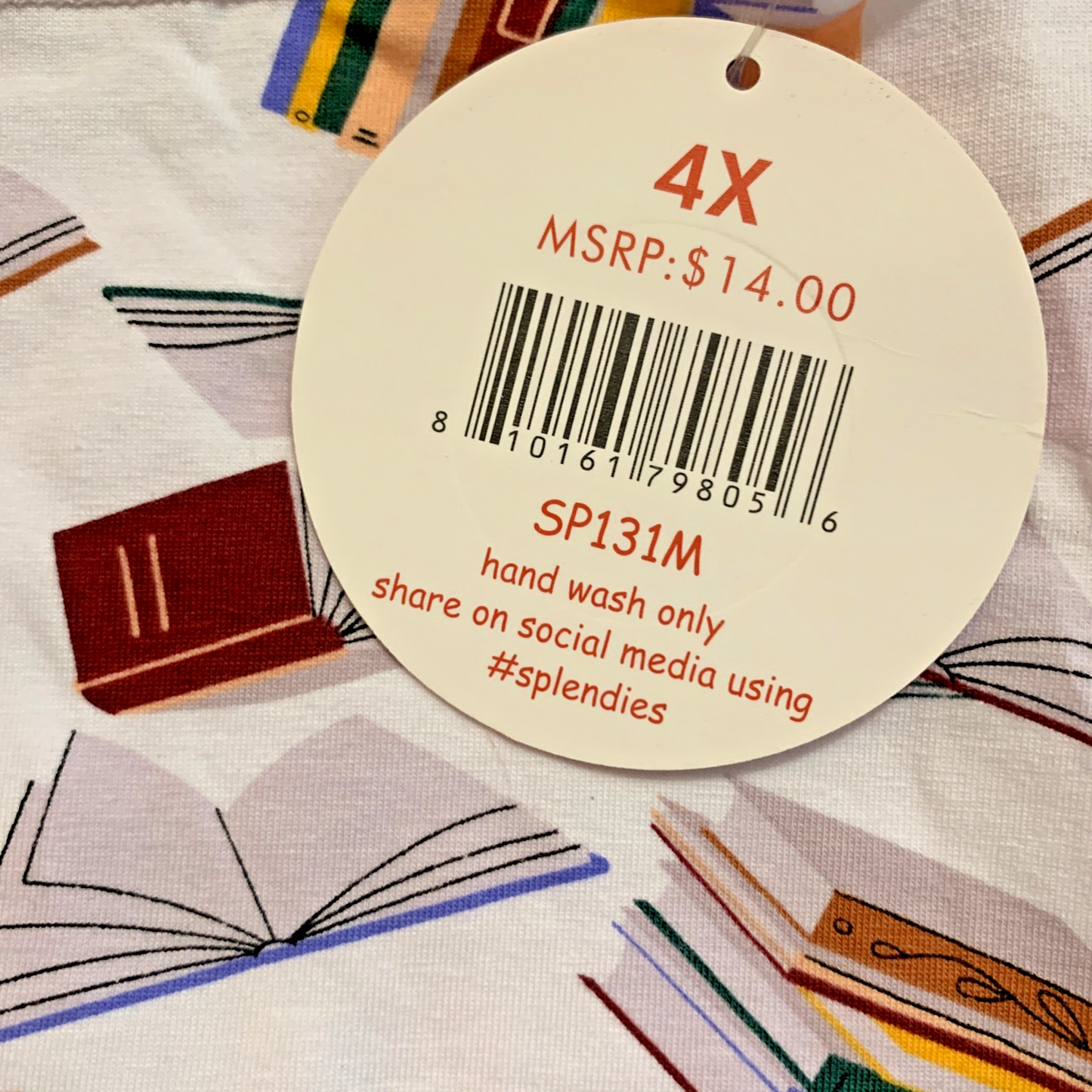Splendies Boyshort Panties Size 4x Campus Library Reading Books NWT Underwear