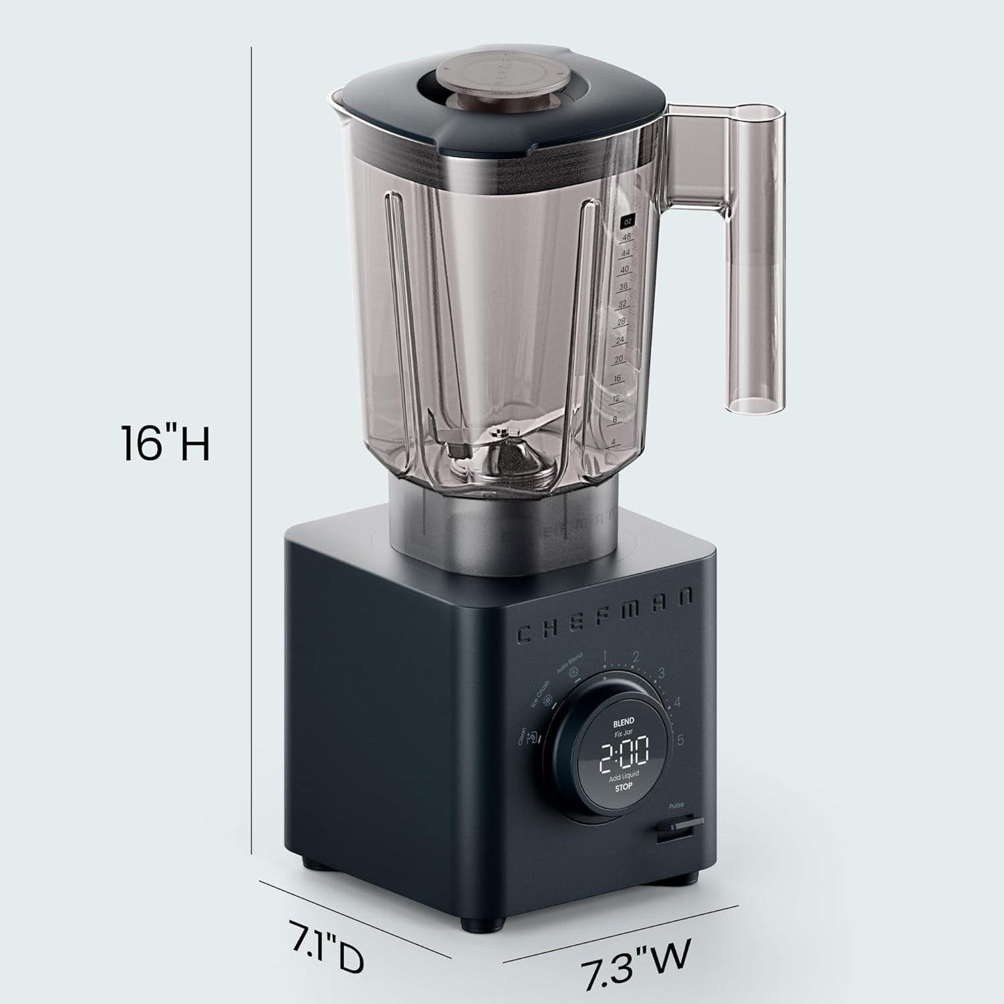 Chefman Obliterator 48 oz Blender w/ Travel Jar Smoothie Maker Ice Crusher Auto