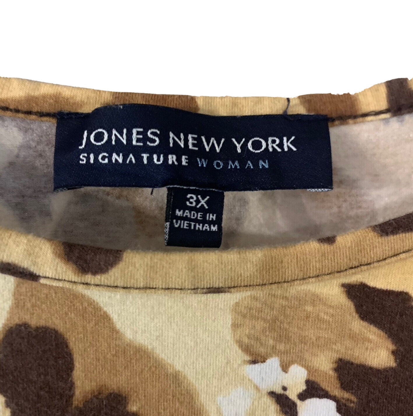 Jones New York Signature Size 3X Shirt Paisley Cheetah Cat Print Cotton/Spandex