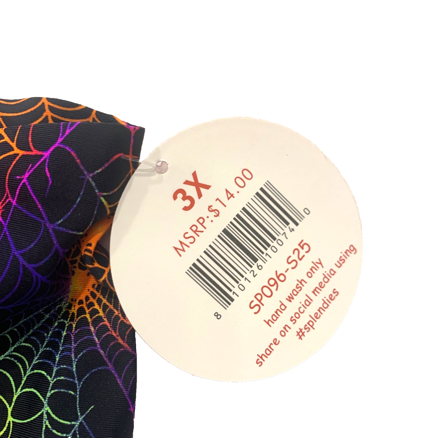 Splendies No Show Bikini Panties Psychedelic Spider Web Halloween Laser Cut