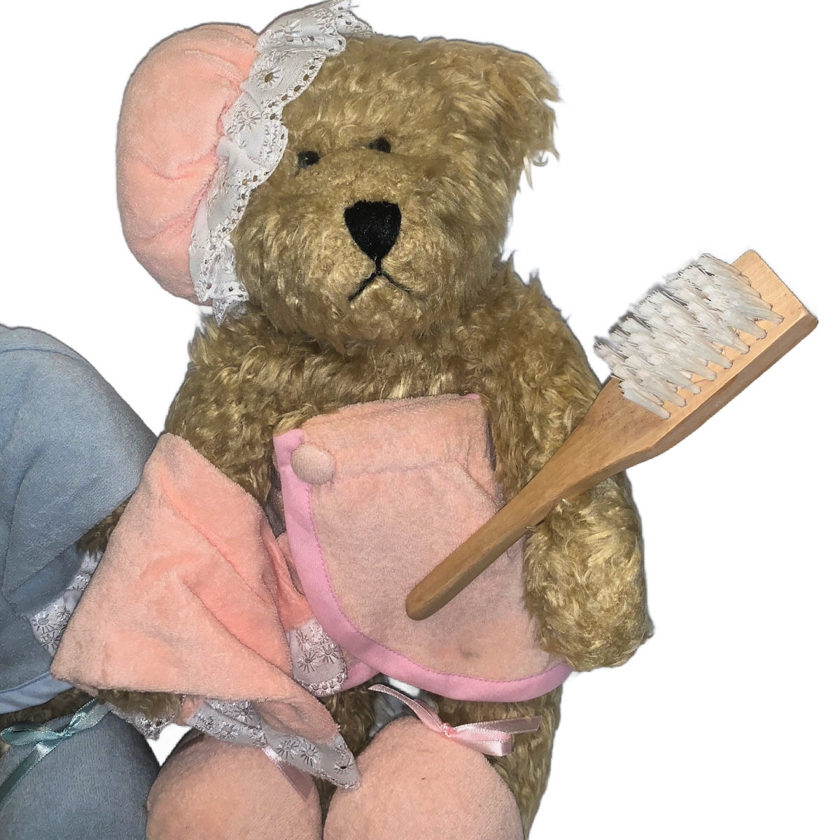 Tender Hearted Teddy Bear Collectibles Bath Time Lot Of 2 Pink & Blue 14” NEW