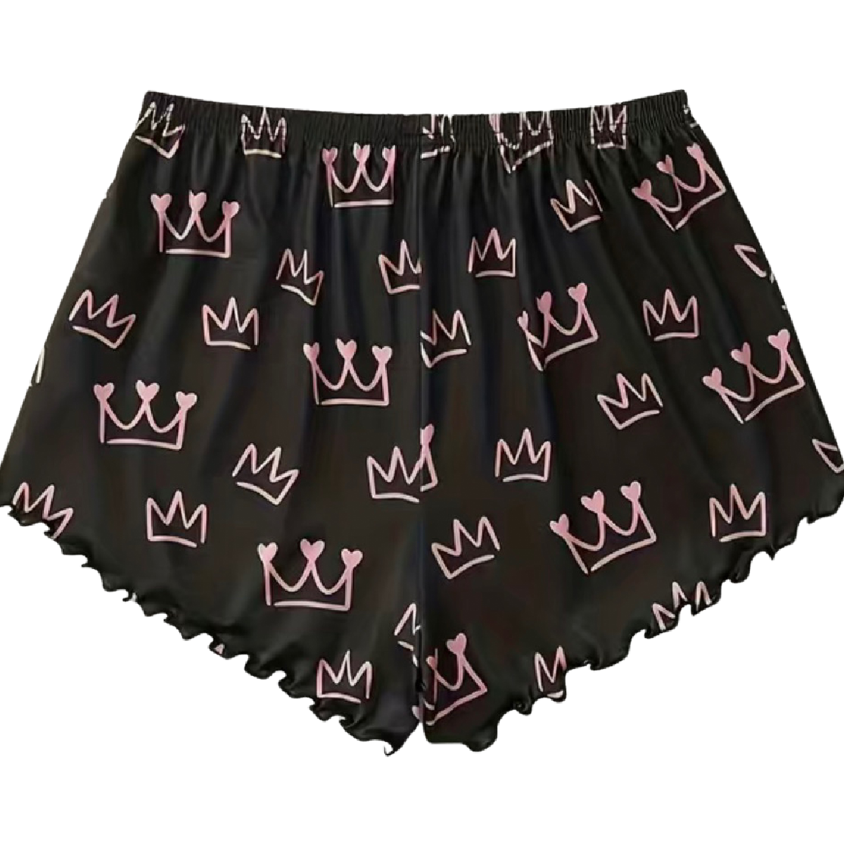 Princess Crown PJ 2 Pc Set Large 12 Women's Loungewear Pajamas Cami Top & Shorts
