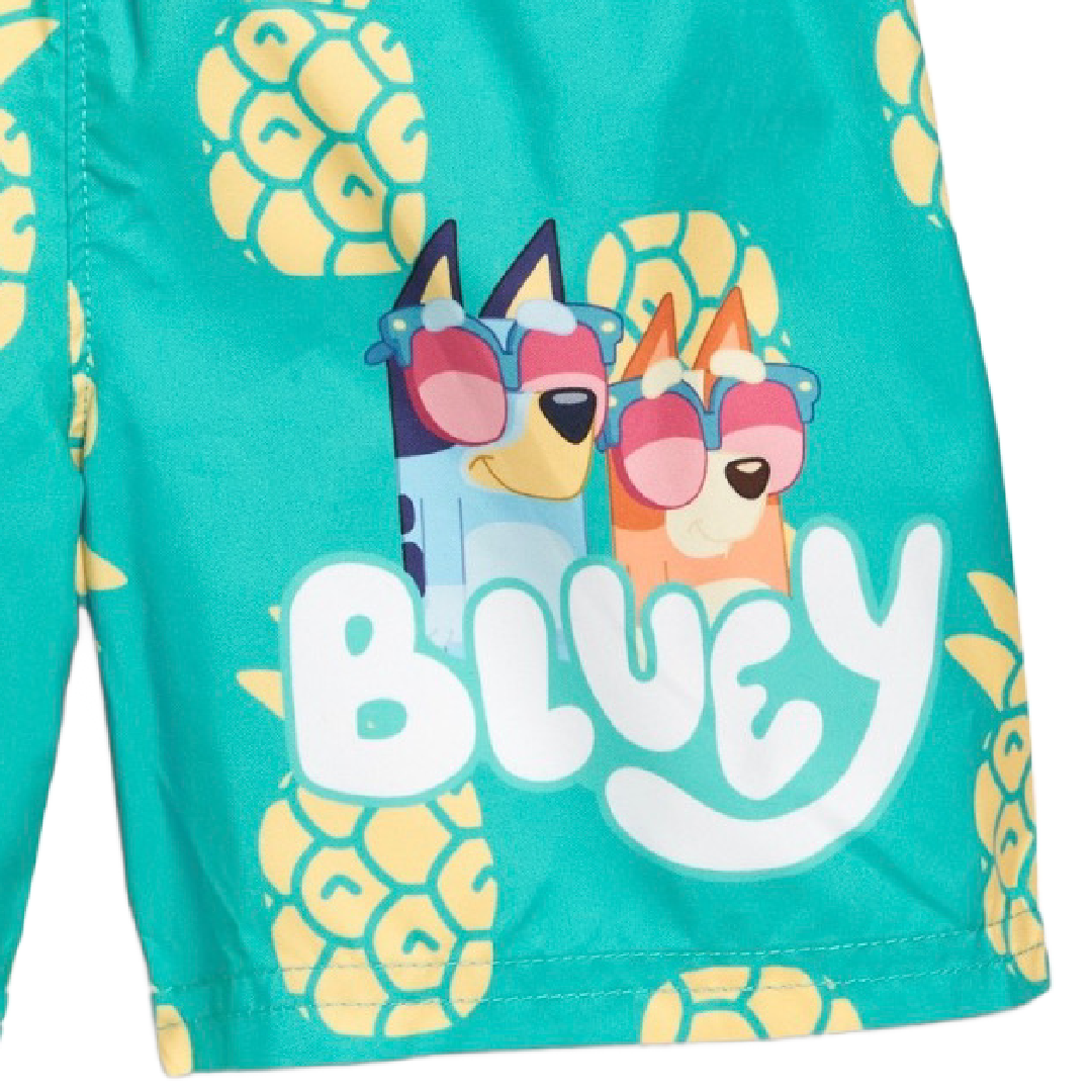 BLUEY Pineapple Swim Trunks for Toddler Boys Licensed Graphic NWT