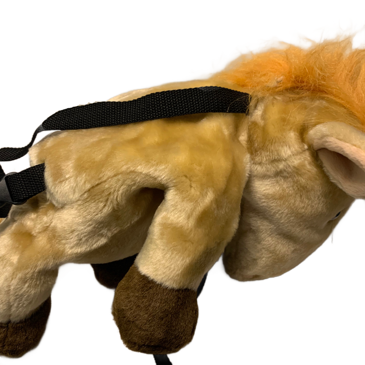 Small Plush Horse Pony Backpack Light Brown Zip Animal Toddler Bag Adjustable