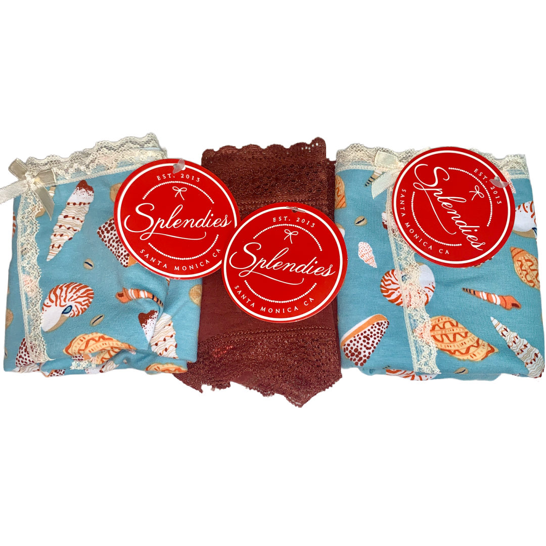 Splendies Bikini Panties Size 3x Beach Seashells Lot of 3 New Pairs of Underwear