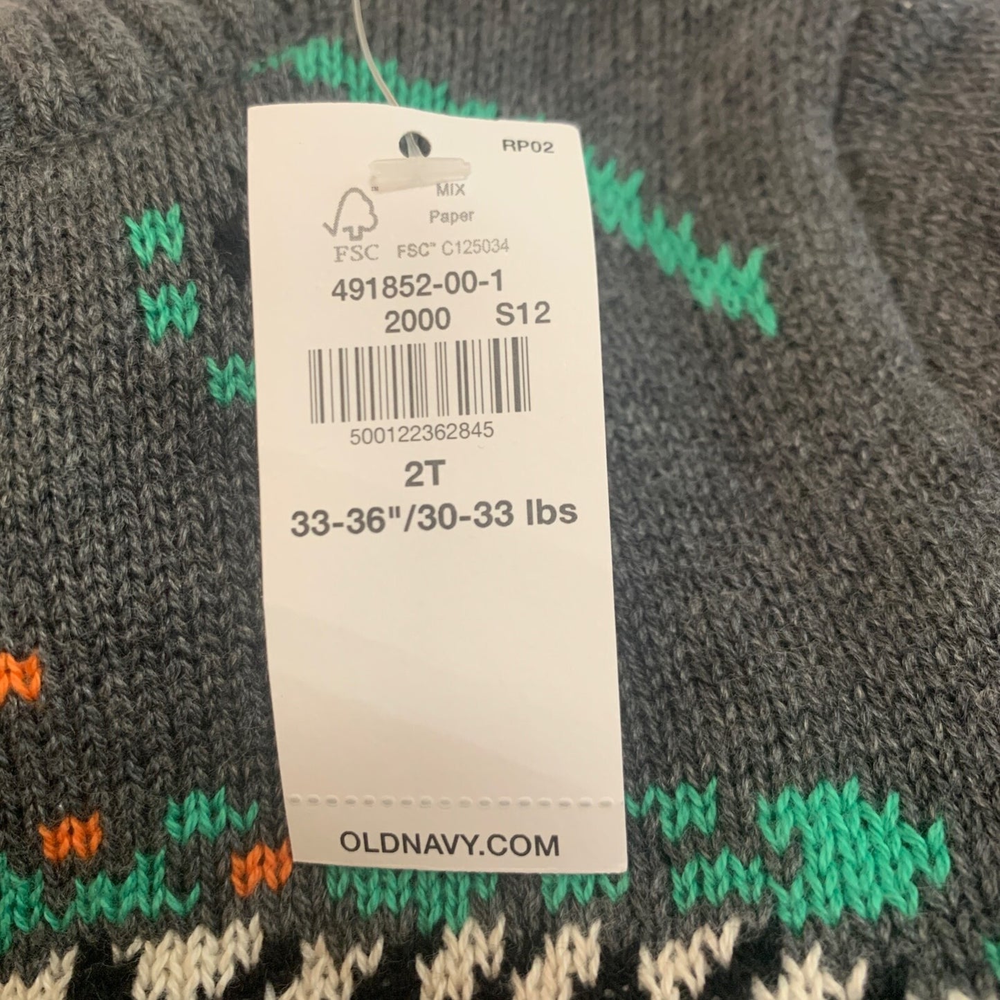 Old Navy Dino Sweater Toddler Size 2T Dinosaur Crew Neck Gray New $27 Retail