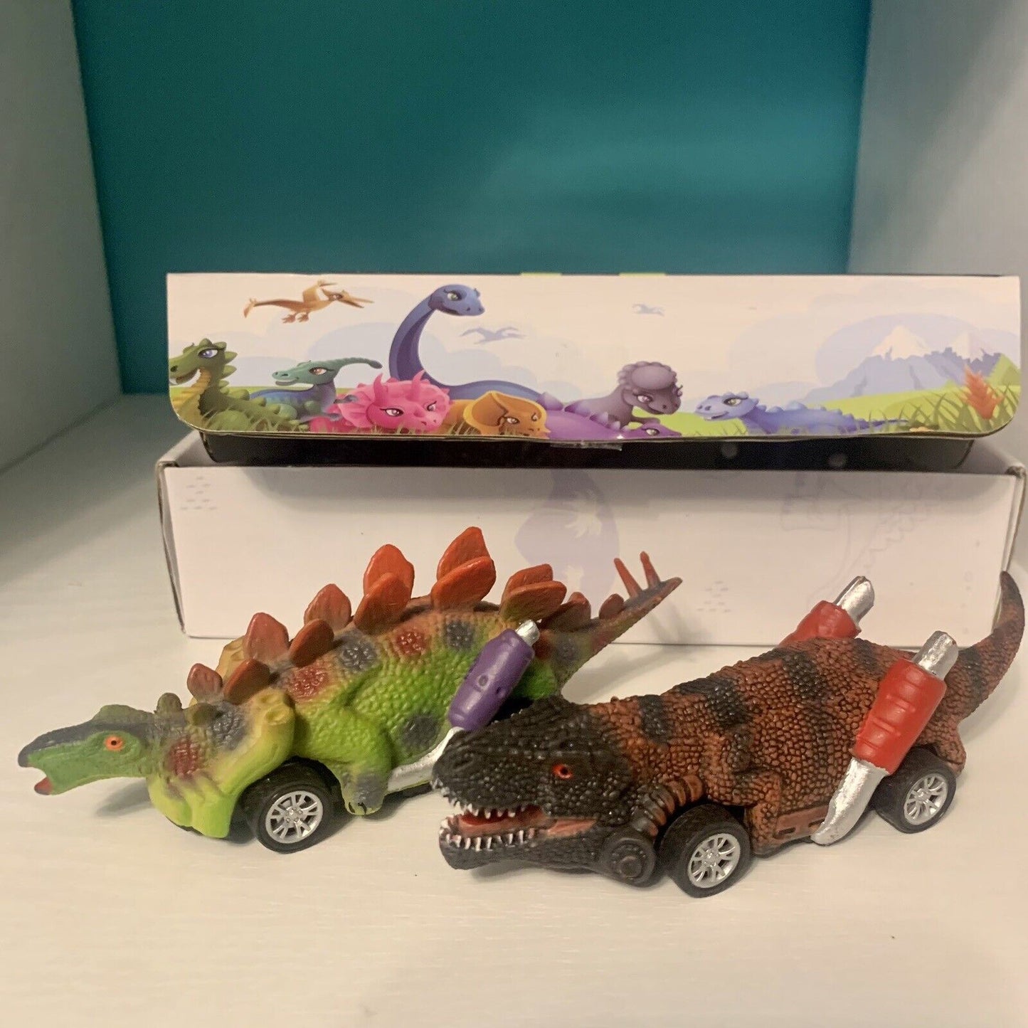 Dinosaur Pull Back Cars Dino Toys, 6 Pack For Boys Girls Kids 3-5 Years Old NEW