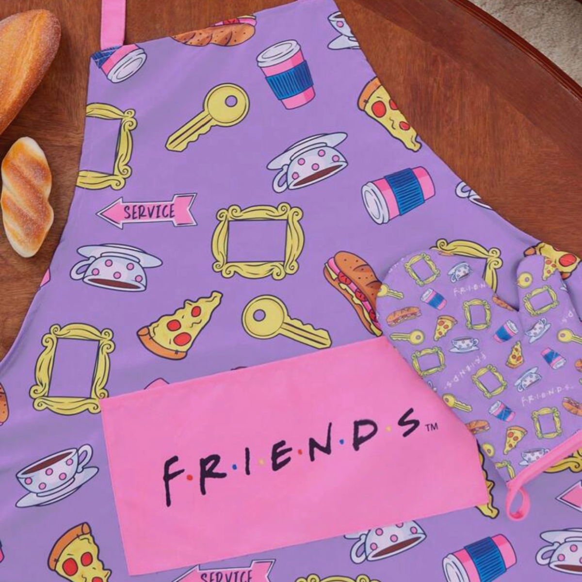 FRIENDS Kitchen Apron, Oven Mitt Glove, Pot Holder