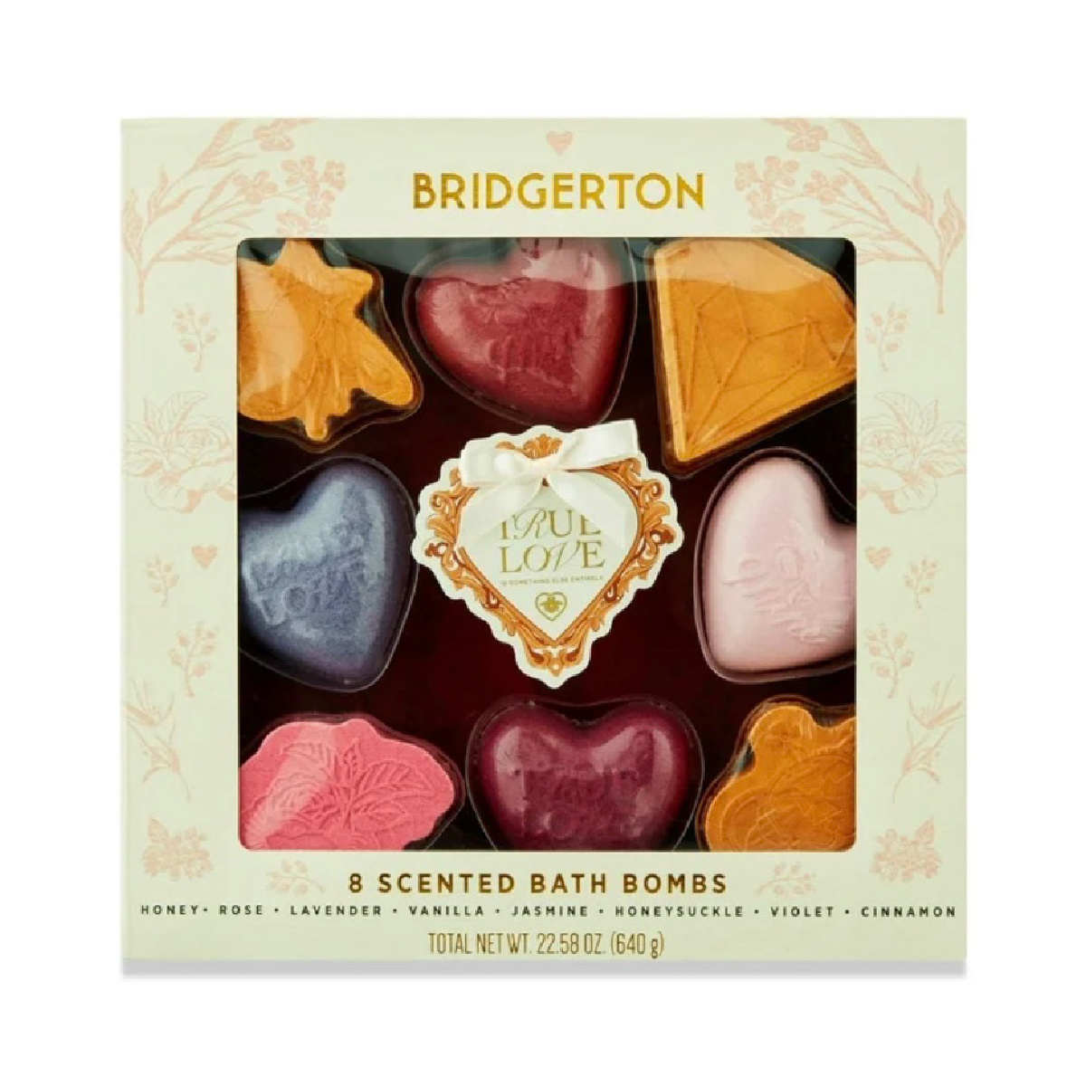 Bridgerton True Love 8 Scented Bath Bombs Honey, Rose, Lavender, Jasmine Sealed