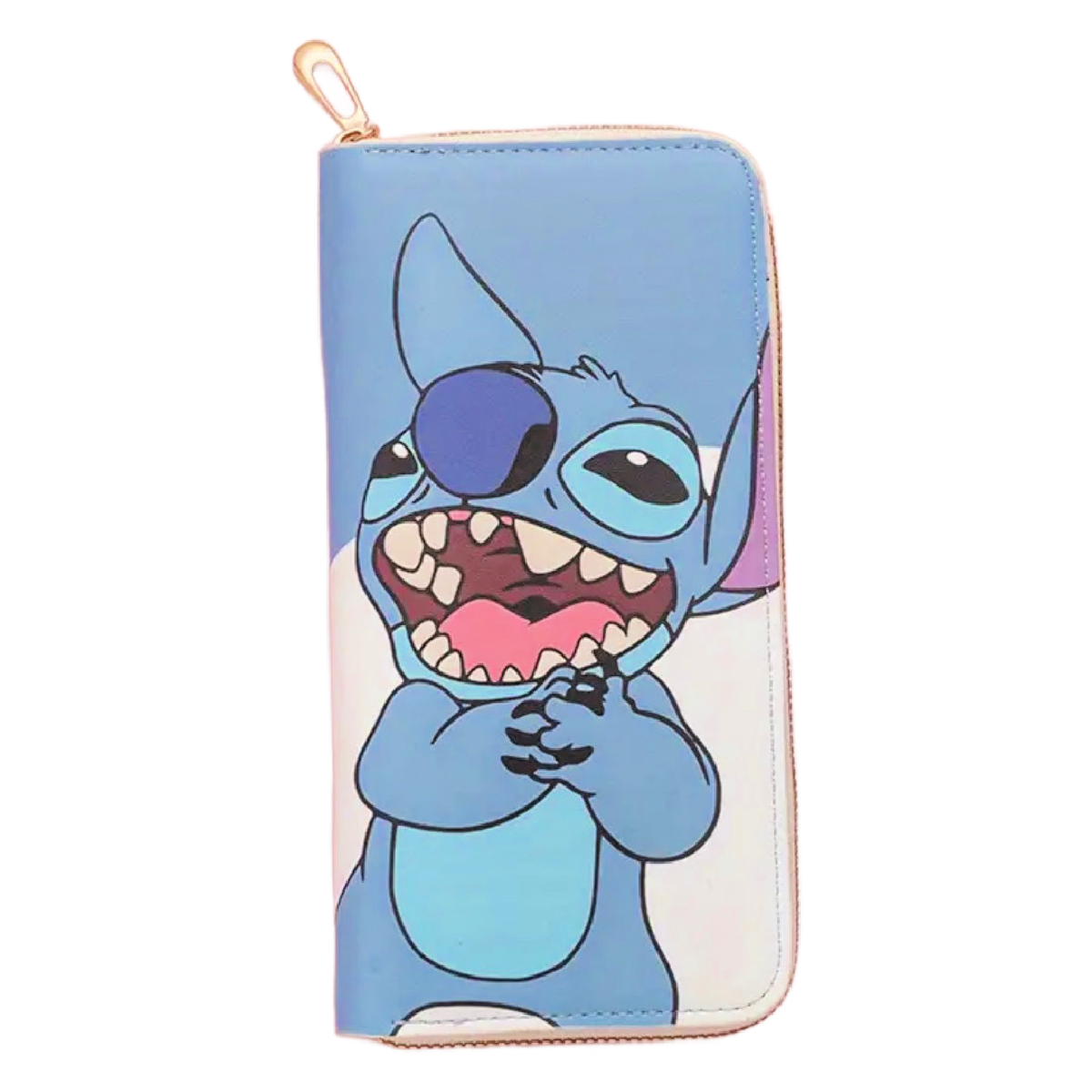 Stitch 7" Faux Leather Wallet Coin Zipper Pocket Bill Credit Card Slot