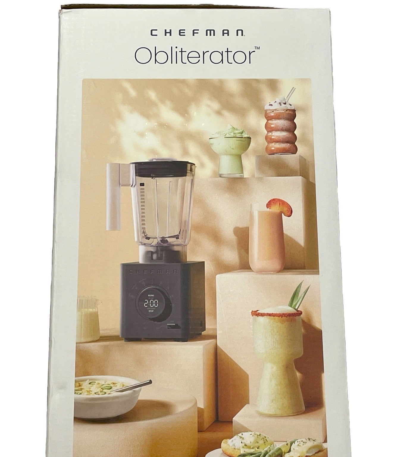 Chefman Obliterator 48 oz Blender w/ Travel Jar Smoothie Maker Ice Crusher Auto