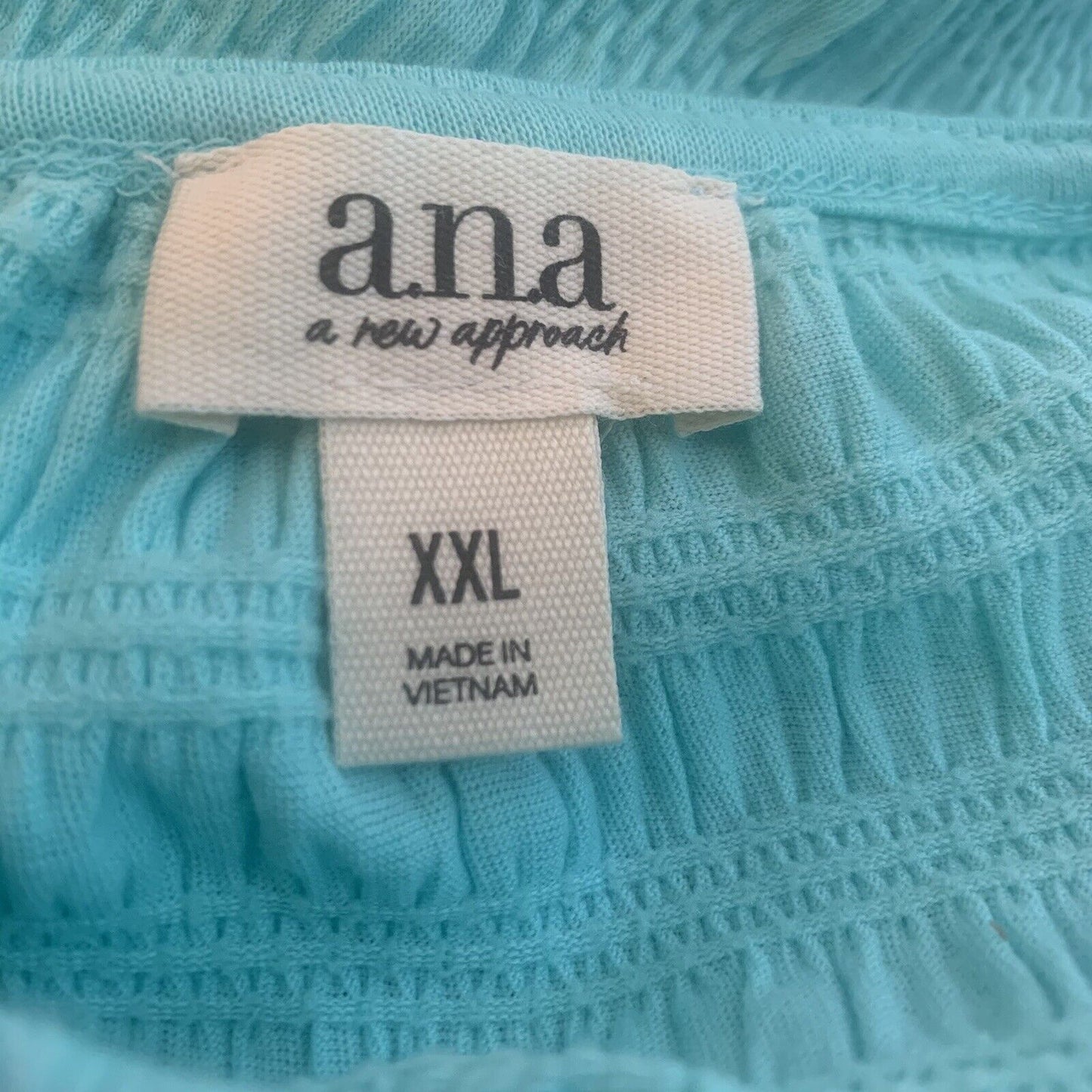 ana Aqua Blue Crop Top XXL Waist Arm Band Wide Collar Off The Shoulder NWT Shirt