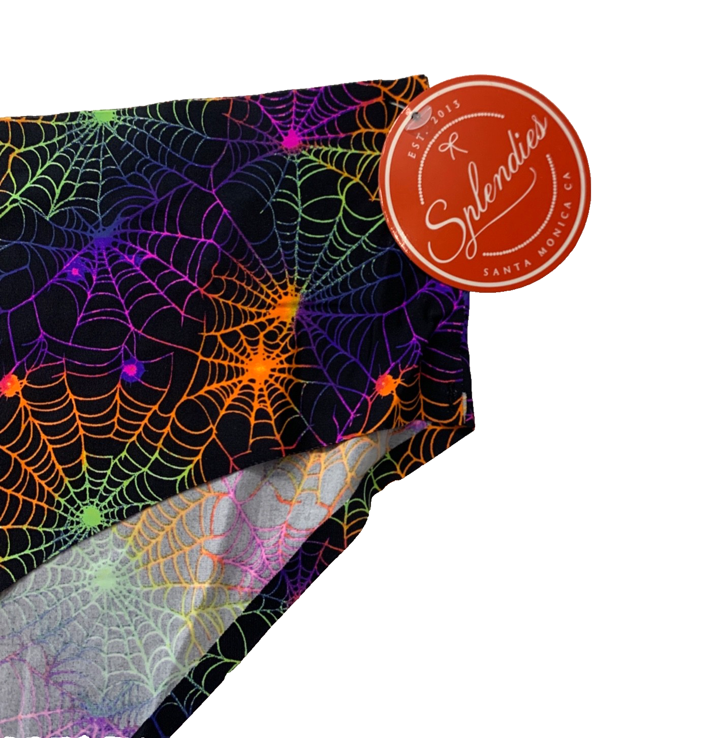 Splendies No Show Bikini Panties Psychedelic Spider Web Halloween Laser Cut