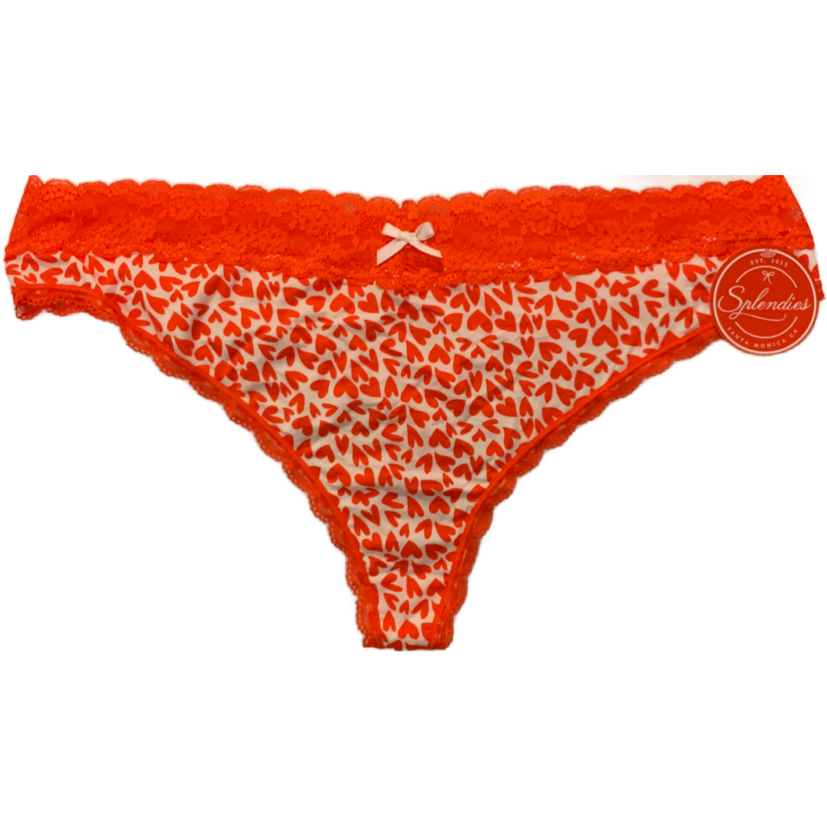 Splendies Valentine Hearts Thong Panties Size 4x Silky Rayon New Pair Underwear