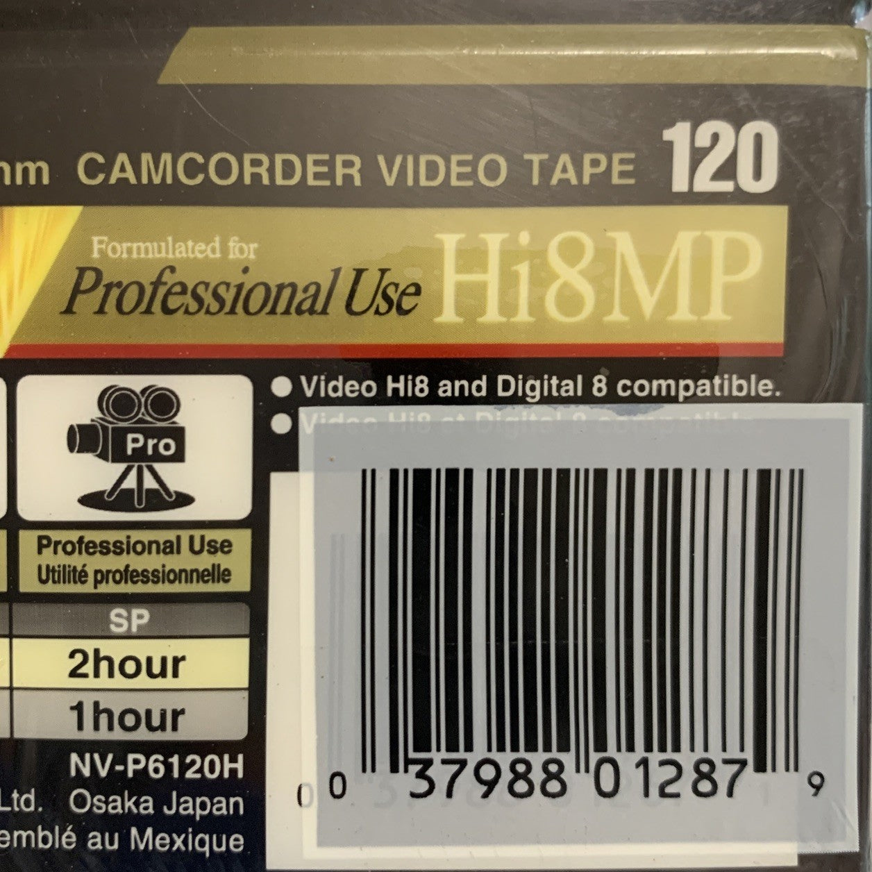 Panasonic 2 Pack Hi8 MP 120 Professional Use 8mm Camcorder Video Tapes Sealed