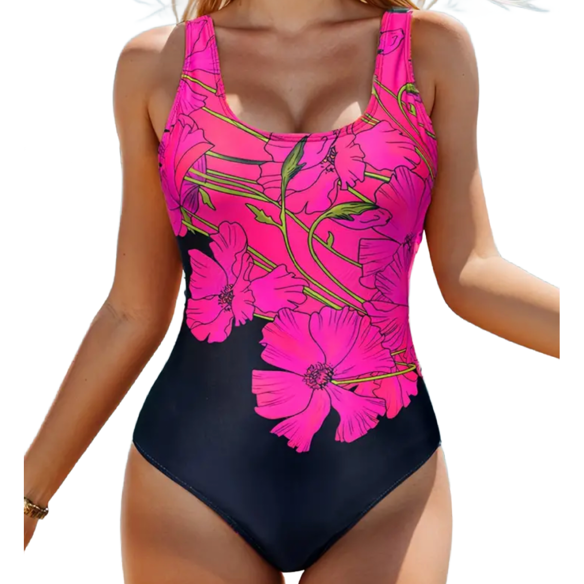Floral One-Piece Swimsuit Swimwear New