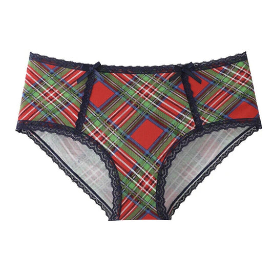 Splendies 1 Pair of Boyshort Panties in Carol Plaid Cotton/Spandex Size 4x NWT