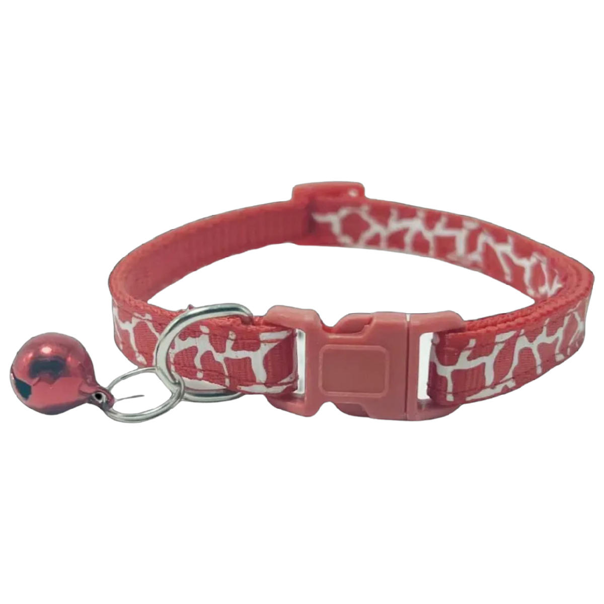 Giraffe Print Kitty Cat Or Puppy Dog Breakaway Collar W/ Bell Adjustable NEW