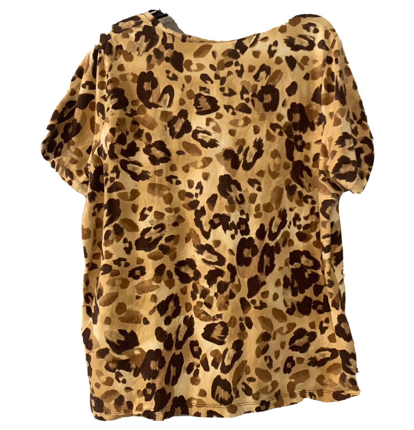 Jones New York Signature Size 3X Shirt Paisley Cheetah Cat Print Cotton/Spandex