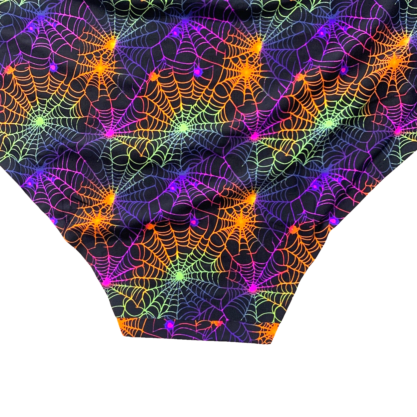 Splendies No Show Bikini Panties Psychedelic Spider Web Halloween Laser Cut