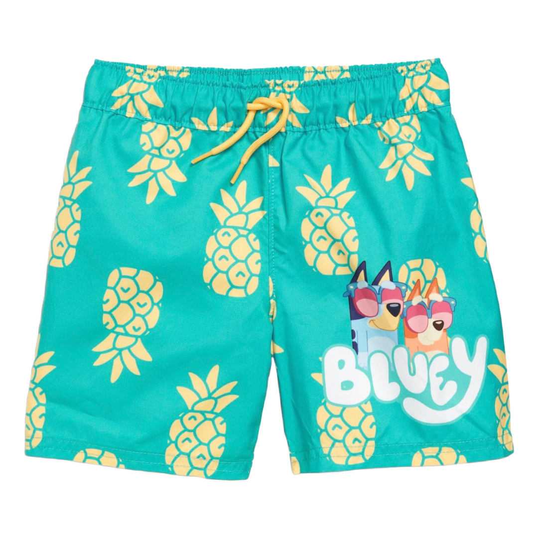 BLUEY Pineapple Swim Trunks for Toddler Boys Licensed Graphic NWT